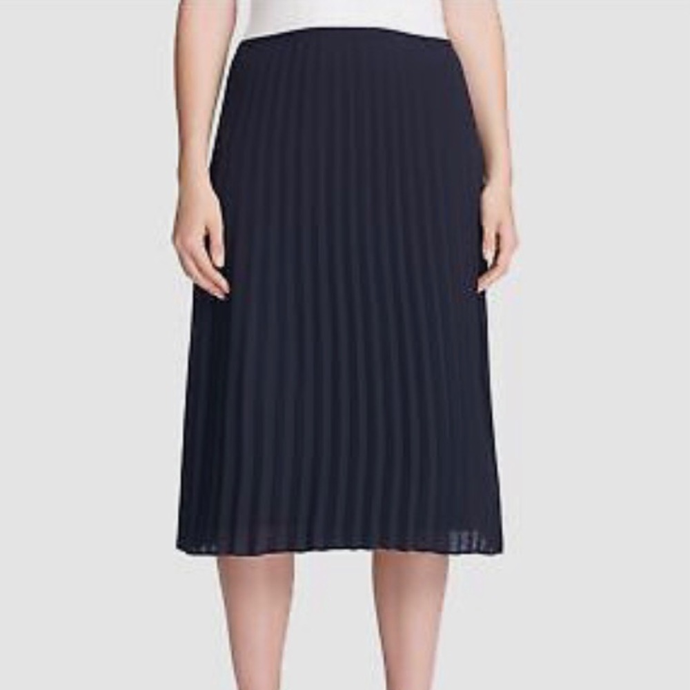 DKNY navy pleated skirt